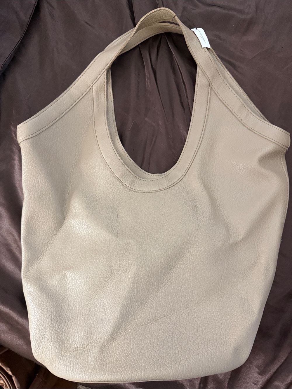 Banana Republic Taupe Pebbled Shoulder Tote